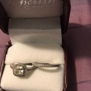 Sterling silver wedding ring set size 5